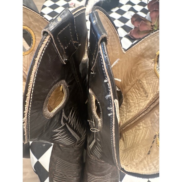 Tony Lama El Paso Men's Brown Snake Print Western Cowboy Boots Sz 7.5 D - Picture 7 of 9